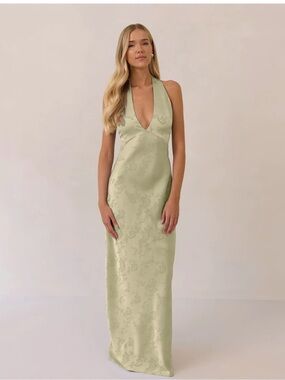 Park and Fifth Empire Dress in Pistachio Jacquard
